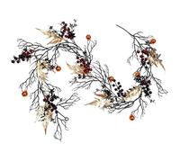 Halloween Garland 175cm Black Vine With Berries Gold Leaves Decor