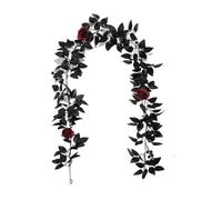 Halloween Garland for Tree Gothic Artificial Black Leaves Floral Vines
