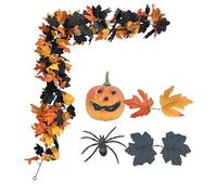 Halloween Garland, Garland, vibranti colori PP Materiale Lightweight Easy Installation Rustic Charm Compact, Wreath Decoration for Home Doorway Window Outdoor Fall