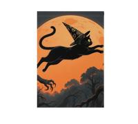 Halloween Gatti Neri Arancione Luna bandiere all'aperto decorativo felice anno nuovo banner per la decorazione del giardino 28x40 doppia faccia