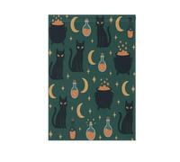 Halloween Gatti Neri e Luna Modello Verde inverno bandiere all'aperto banner per esterno per la decorazione esterna 28x40 double sided