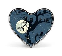 Halloween Gatti neri sull'albero nella notte distintivo a forma di cuore carino spilla spille spille bottoni badge per zaino giacche cappelli decorazione