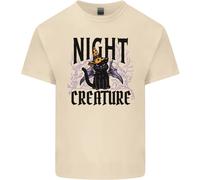 Halloween Gatto Notte Creatura Strega Uomo Cotone T-Shirt