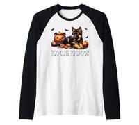 Halloween German Shepherd Puppy Is Too Cute To Spook Maglia con Maniche Raglan