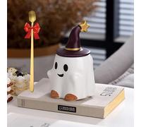 Halloween Ghos Coffee Mug, tazza in ceramica Ghostface, zucca, autunno Mug, simpatico cartone animato, a forma di fantasma, Halloween per i vostri cari, porta un cucchiaio con (A)