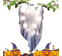 Halloween Ghost - Accensione Decorazione Di Figurine Sospesa | Statua Spaventosa Brillante Con Suoni Per Uso Esterno Interno | Haunted House Yard Porch Door Home Party Ornament Accento Decorativo Per