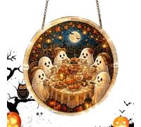 Halloween Ghost Acrylic Puzzle Suncatcher - 2D DIY Hanging Window Ornament | Easy DIY Puzzle Assembly and Hangable Build Make It A Fun Seasonal Craft To Display On Balcony, Kitchen Walls