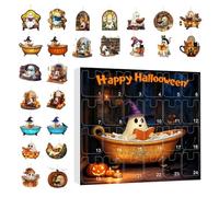 Halloween Ghost Advent - Calendario 'Avvento 2025 di Halloween 24 giorni 2025, ciondolo fantasma 2D, decorazioni per la casa per collezionisti, albero, festival, drappeggi, porte, finestre, topi