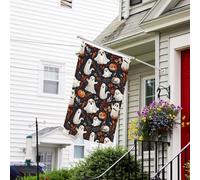 Halloween Ghost and Pumpkin A Christmas Flag 3x5 - Bandiere da giardino di Natale per esterni su entrambi i lati, bandiere da giardino autunnali per esterni bandiere decorative natalizie da cortile