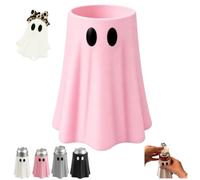 Halloween Ghost Can Holder with Matching Bottle Opener,3D Printed Halloween Beverage Sleeve,Fun Ghost Figurine Table Decor,Spooky Ghost Drink Cooler Halloween Party Supplies ，Pink：8.4oz
