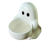 Halloween Ghost Candle Holder, Spooky Ceramic Candlestick, Decorative Table Stand, Haunted Figurine Ornament, Glazed Sculpted Accent with Hollow Base for Party Balconies Wedding Hotel Lobbies Tabletop