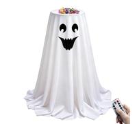 Halloween Ghost Candy Bowl 52cm LED Lighted Stand With Remote Decor