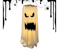 Halloween Ghost Candy Ghost Candy Bowl Stand - Halloween Decor | Light Up H | Cute Spooky Fabric Figure, Trick or Treat Bowl Dispenser, Outdoor & Indoor Accent, for Front Porch Yard & Party