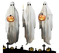 Halloween Ghost Clings - 3 Pack Extra Large Stickers Reusable Stickers, Scary Decorative Decals, Festive Accessories | School Kids Office Party Window Wall Door Glass Pumpkin Candle Holiday Decor