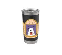 Halloween Ghost Coffee Lover Spooky Season Bat Cute Bicchiere termico in acciaio inox doppia parete