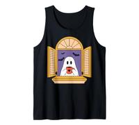 Halloween Ghost Coffee Lover Spooky Season Bat Cute Canotta