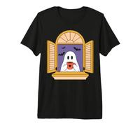 Halloween Ghost Coffee Lover Spooky Season Bat Cute Maglietta Premium