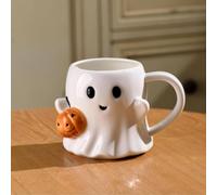 Halloween Ghost Coffee Mug, tazza in ceramica Ghostface, simpatiche tazze a forma di fantasma, regalo di Halloween per i vostri cari, 440 l (bianco)