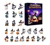 Halloween Ghost Countdown Calendar, 24-Day Acrylic Spooky Ghost With 2D Halloween Figures For Kids, Family, Home & Haunted House Decor