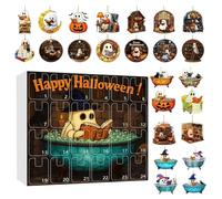 Halloween Ghost Countdown Calendar, 24 Day Reading Ghost Countdown Calendar, 2D Acrylic Halloween Decorations for Indoor Display, Haunted House, Tree, Shelf, Table, Classroom, Party Decor
