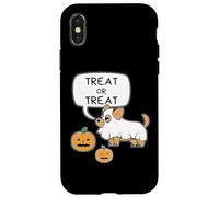 Halloween ghost cute dog and pumpkins, trick-or-treat, boo! Custodia per iPhone X/XS
