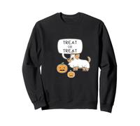 Halloween Ghost Cute Dog And Pumpkins, Trick-or-Treat, Boo! Felpa