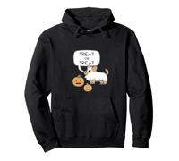 Halloween Ghost Cute Dog And Pumpkins, Trick-or-Treat, Boo! Felpa con Cappuccio
