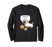 Halloween Ghost Cute Dog And Pumpkins, Trick-or-Treat, Boo! Maglia a Manica