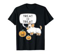 Halloween Ghost Cute Dog And Pumpkins, Trick-or-Treat, Boo! Maglietta