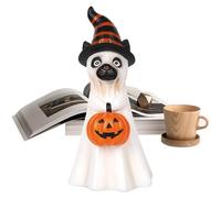 Halloween Ghost Decor - Ghost Animal Room Decorazioni Figurine carine | Cani e gatti fantasma che tengono zucche | Statue spettrale Decorazioni per la casa per cucina da cucina da letto da came