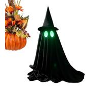 Halloween Ghost Decor Glow in Night Black Ghost Figurine | Decorazione per la casa di Halloween con cappello da strega per festival festa dormitorio posto di lavoro camino camino