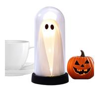 Halloween Ghost Decor, LED Tabletop Light, 3.74x7.48 Inches Gothic Spooky Ornament, Creepy Indoor Accent, Glowing Eyes Statue, Ideal for Party, Kitchen, Escape Room, Festival