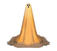 Halloween Ghost Decor, Outdoor Lighted Display, Spooky Yard Figure, Adjustable Height Feature, Glowing Night Effect, Porch Setup, Front Lawn, Haunted Scenes, Backyard Celebrations