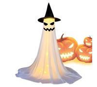 Halloween Ghost Decor, Scary Gothic Lighted Ornament, 16.54x8.66x3.54 Inches, Horror Themed Decoration for Porch Window Kitchen Table Bathroom Bedroom Door Garden House Display