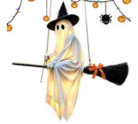 Halloween Ghost Decorations -Lighted Swinging Ghosts | Halloween Light Up Prop With Remote Control | Swinging Ghost Decor For Garden Patio Porch Haunted House Backyard Lawn Terrace Front Doors