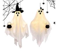 Halloween Ghost Decorations Outdoor, Spooky Witch Hat Set, 2 Pieces