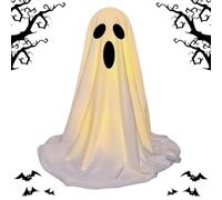 Halloween Ghost DecorOutdoor Ghost con stringa di luce | Simpatico ornamento da tavolo per Halloween parete cortile finestra libreria festa casa portico porta camino camino camino
