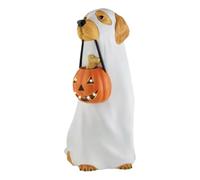 Halloween Ghost Dog - 7,87 Pollici Figura Decorativa per Display Festivi, Bagliore Spaventoso con Costruzione in Resina, Leggero Cucciolo di per scaffali uffici del Salone