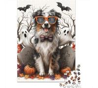 Halloween Ghost Dog Decorations Jigsaw Puzzle Impossibili 1000 Pezzi Decorazione Per La Casa. Giochi Rilassamento E Intelligence Per Adulti E Bambini Da 12 Anni 38x26cm/1000pcs