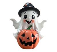 Halloween Ghost Figurina Desktop Decoration Halloween Ornamento Resin Ghost Pumpkins Statua, Home Decor for Holiday Home Bedroom Entryway Workplace Cabinet Living Room Carnivals Garden Tabletop