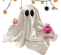 Halloween Ghost Figurine - Spooky Ghost Statue, Holding Pumpkin Basket Model | Halloween Cute Ghosts Table Decor | For Desk Office Home Bookshelf Bedside Nursery Dorm