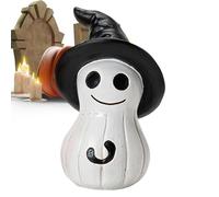 Halloween Ghost Figurines - Small Resin Desktop Statues for Indoor Display | Spooky Table Centerpieces & Shelf Decor for Living Room, Bedroom, Fireplace, Dorm, Party & Seasonal Home Styling