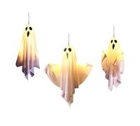 Halloween Ghost Lights, Spooky Ambient Decor Kit, Light Up Decorative Figures, Interactive Soft Glow String Lighting for Indoor Porch, Bedroom, Lawn, Party, Farmhouse, Patio Display 19.69x15.75 Inches