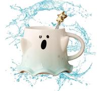 Halloween Ghost Mug -Halloween Ghost Ceramic Water Cup Magic Phantom Mug Creative Coffee Cup Strana Coppia, 460ml Bere Tazze Porcellana Acqua Tè, Tazze a Forma Creativa,