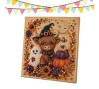 Halloween Ghost Pearl Art DIY Kit - 3D Mosaic Craft Set | 8x8 In Canvas