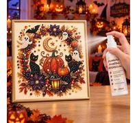 Halloween Ghost Pearl Art DIY Kit, Includi Diamond Painting Halloween 100ML | Colla Diamond Painting & Spray Sigillante Diamond Painting, Tenuta Stagna,Resistente Strutturalmente Robusto; Tema Halloween