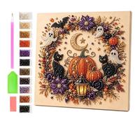 Halloween Ghost Pearl Art DIY Kit,Spooky Cute 3D Diamond Painting Crafts，B