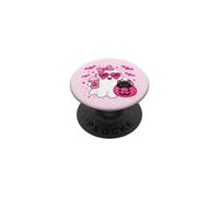 Halloween Ghost Pink Bow Holding Ice Coffee con Kitty cat PopSockets PopGrip Adesivo