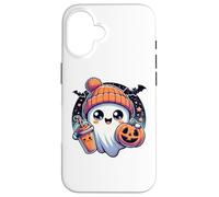 Halloween Ghost Pumpkin Fall Drinks Spooky Beanie Custodia per iPhone 16