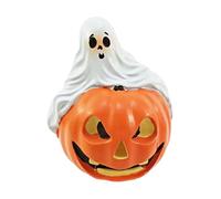 Halloween Ghost Pumpkin Figurine - Spooky Resin Sculpture with Pumpkin Ornament Design | Desk and Tabletop Decoration for Bedroom, Entryway, Cabinets, Centerpiece, Bookshelf, Desktop, Holiday and Part